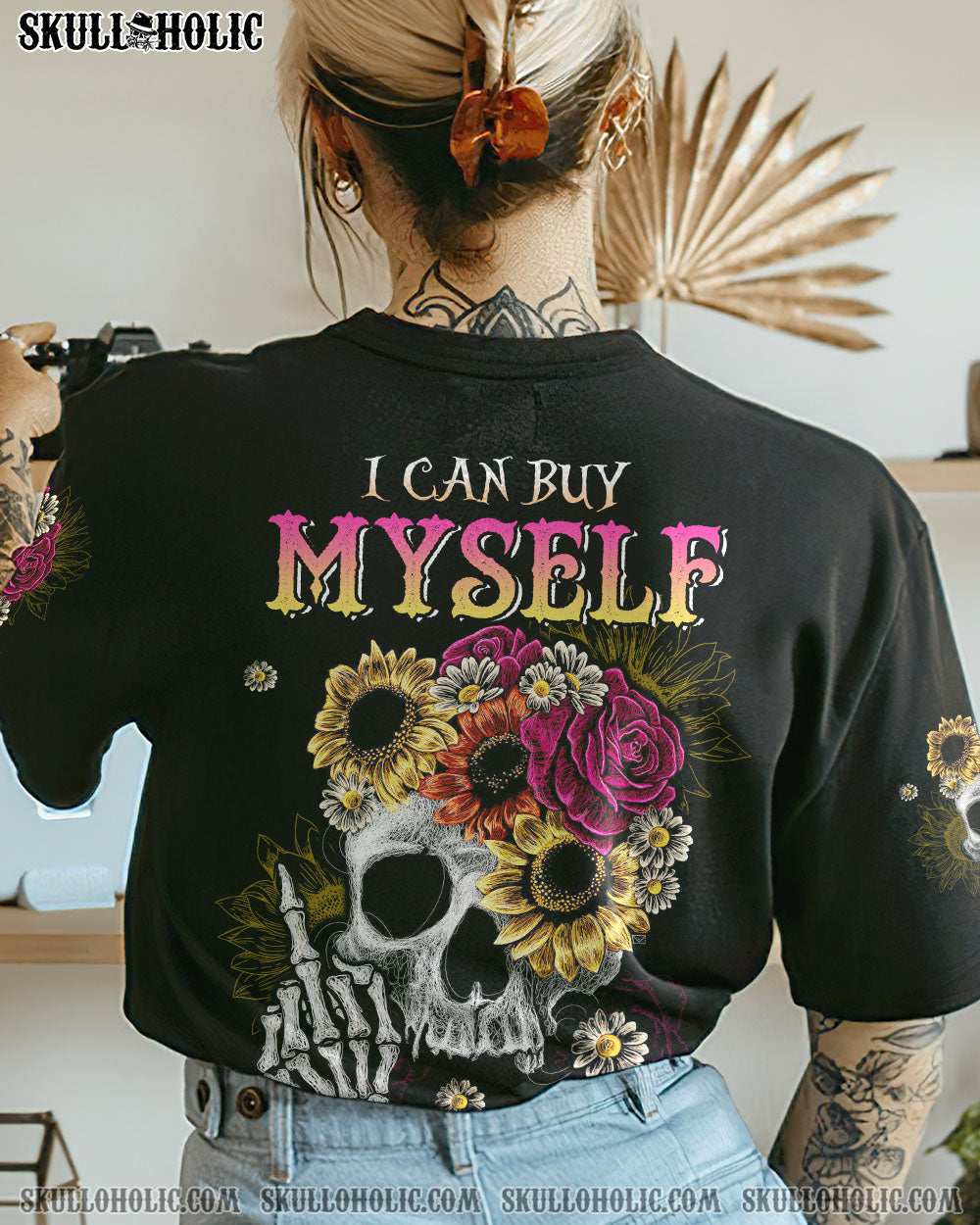 I CAN BUY MYSELF FLOWER SKULL ALL OVER PRINT – TLTW1603234