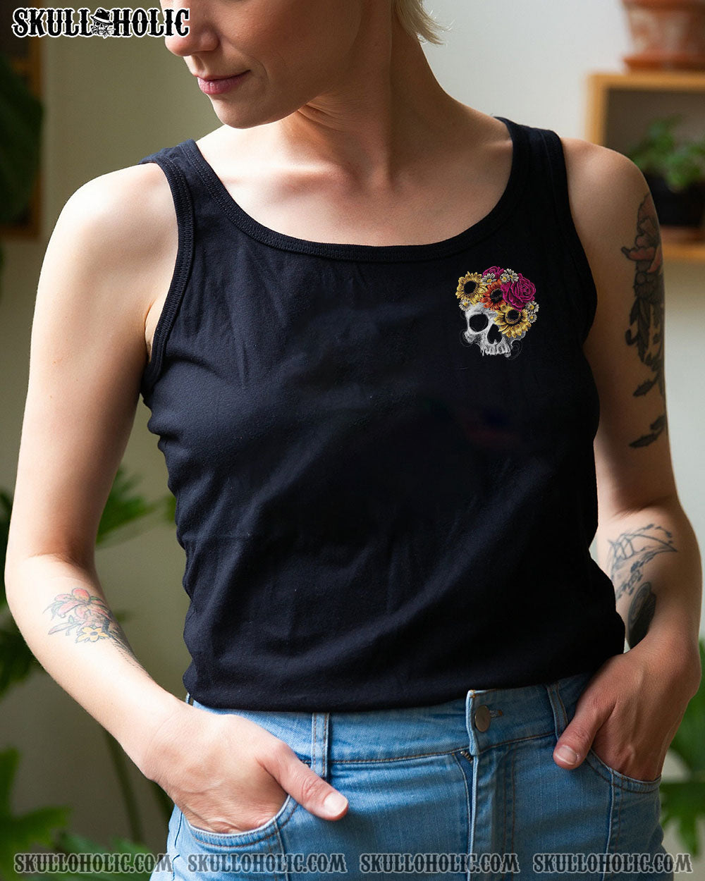 I CAN BUY MYSELF FLOWER SKULL ALL OVER PRINT – TLTW1603234