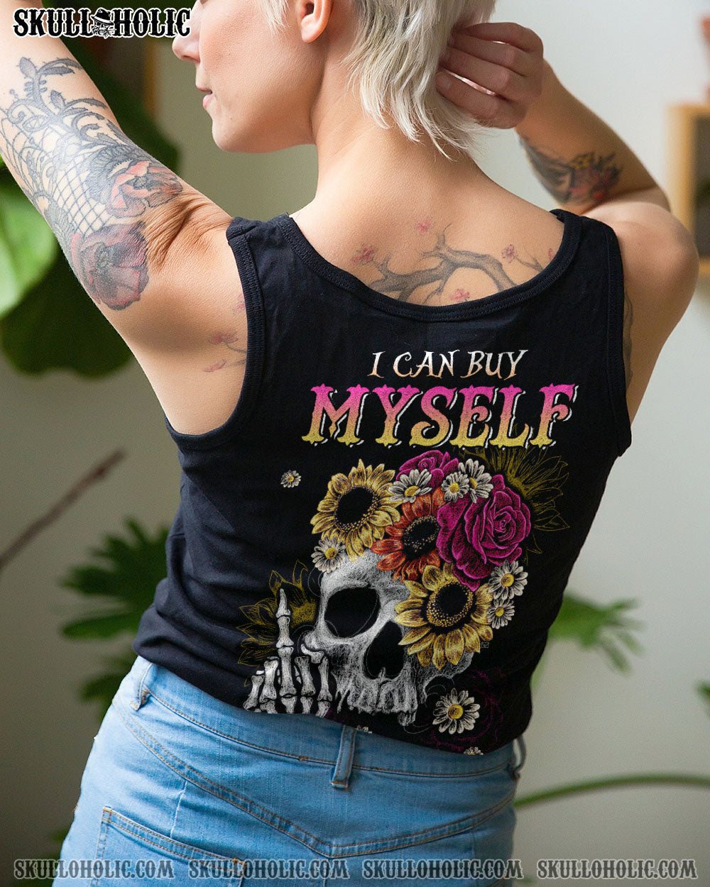 I CAN BUY MYSELF FLOWER SKULL ALL OVER PRINT – TLTW1603234