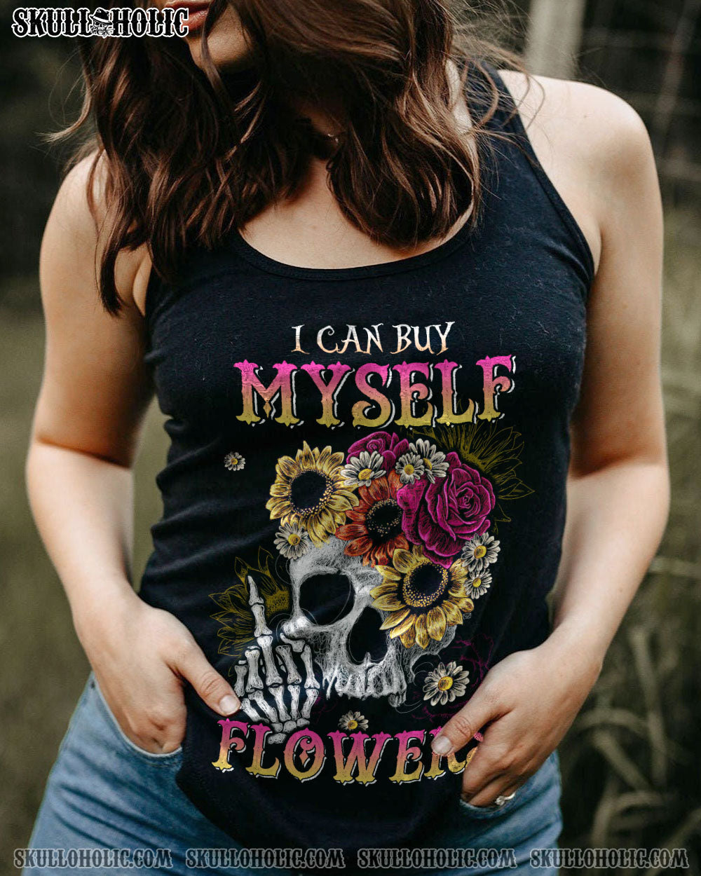 I CAN BUY MYSELF FLOWER SKULL ALL OVER PRINT – TLTW1603234