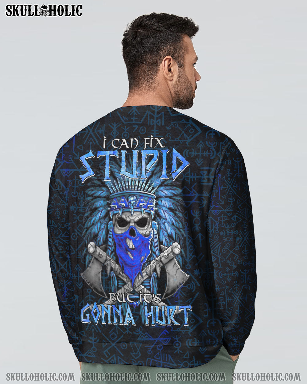 I CAN FIX STUPID NATIVE SKULL ALL OVER PRINT – TLTM3101234