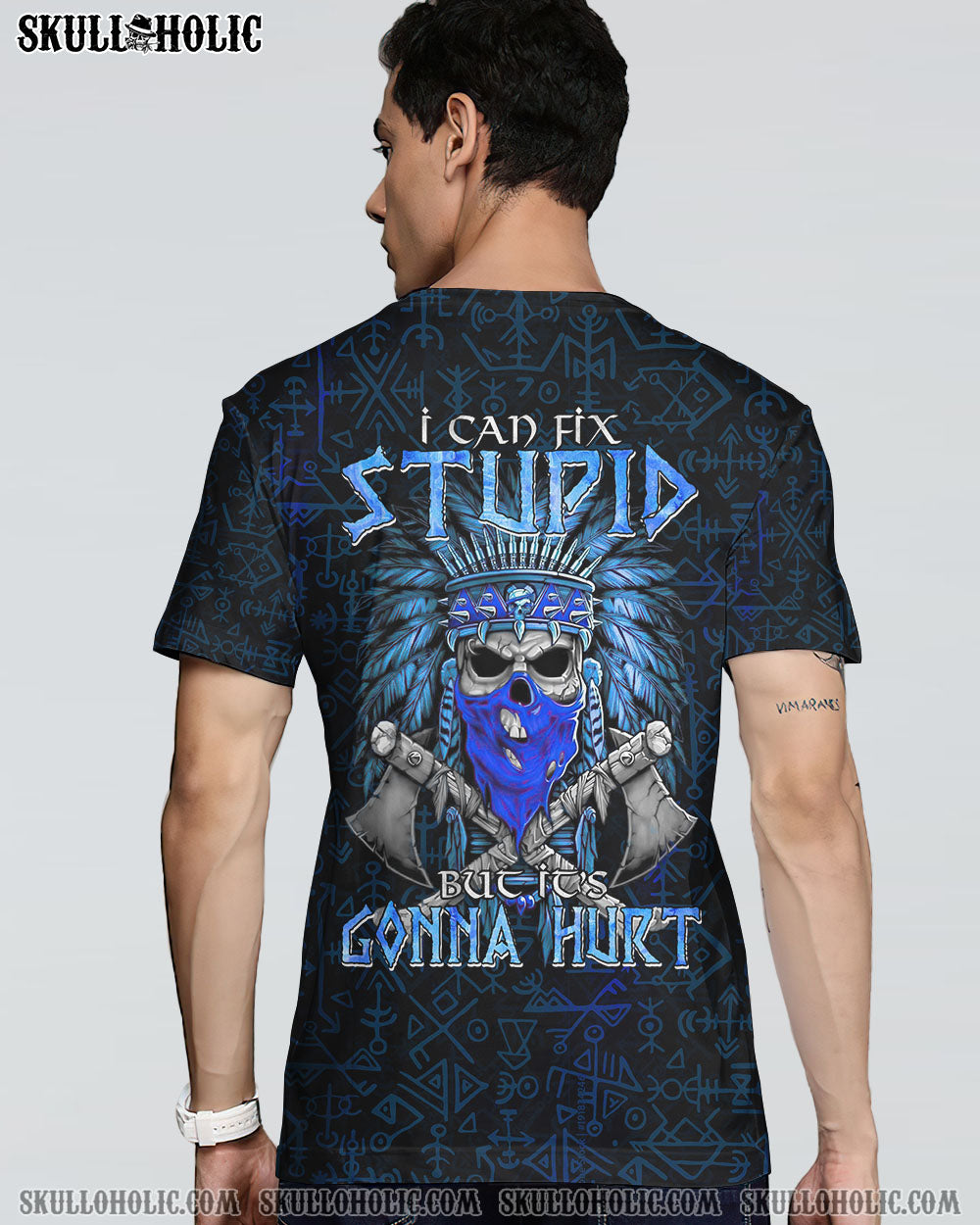 I CAN FIX STUPID NATIVE SKULL ALL OVER PRINT – TLTM3101234