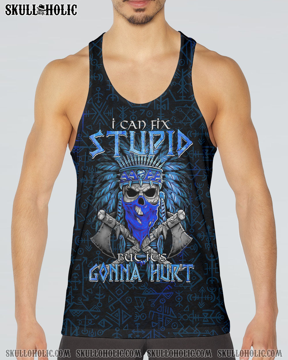 I CAN FIX STUPID NATIVE SKULL ALL OVER PRINT – TLTM3101234