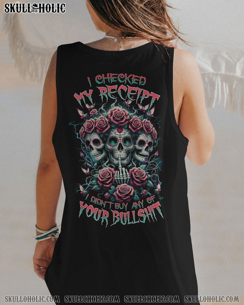 I CHECKED MY RECEIPT SKULL ROSE ALL OVER PRINT – TLNZ1011231