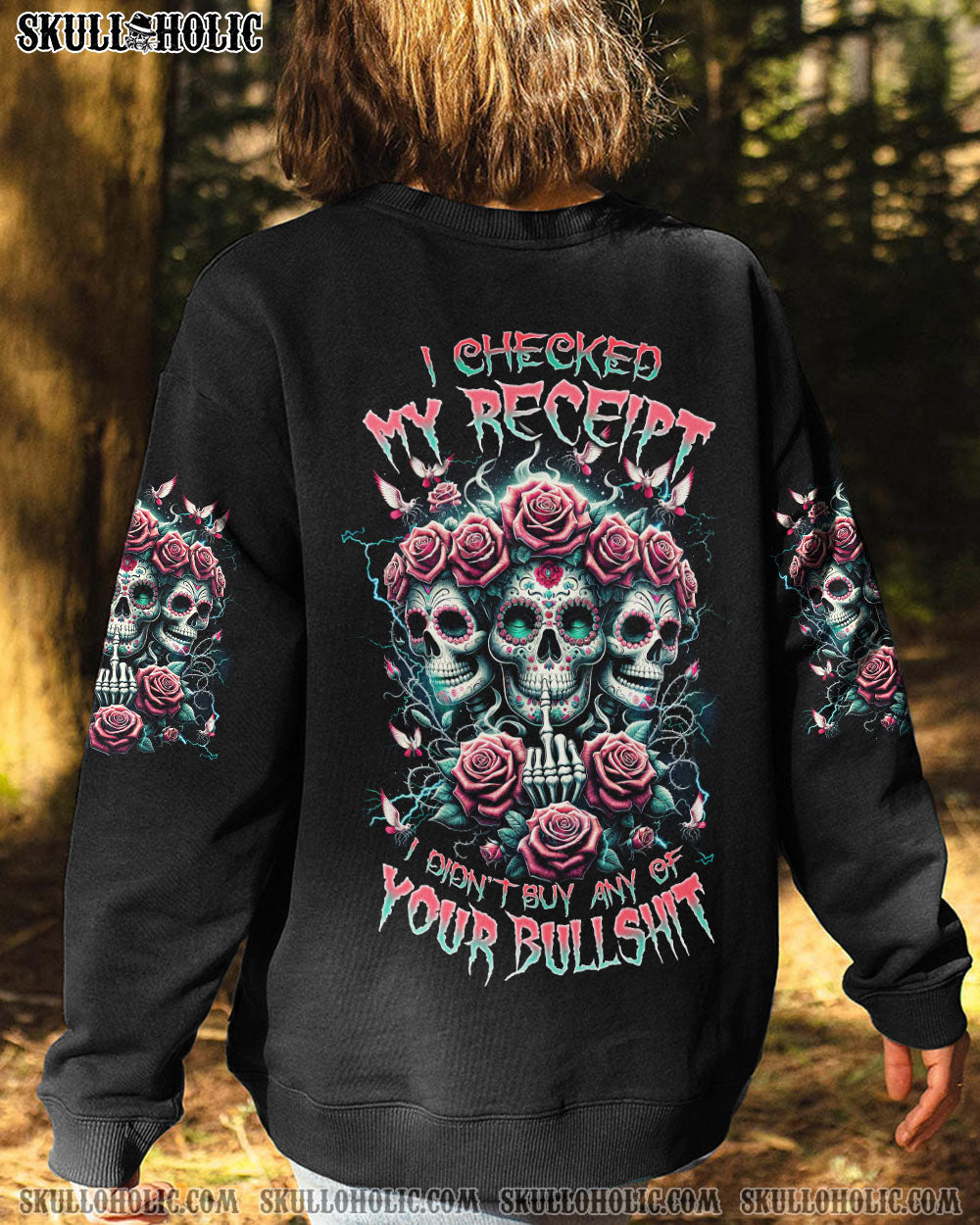 I CHECKED MY RECEIPT SKULL ROSE ALL OVER PRINT – TLNZ1011231