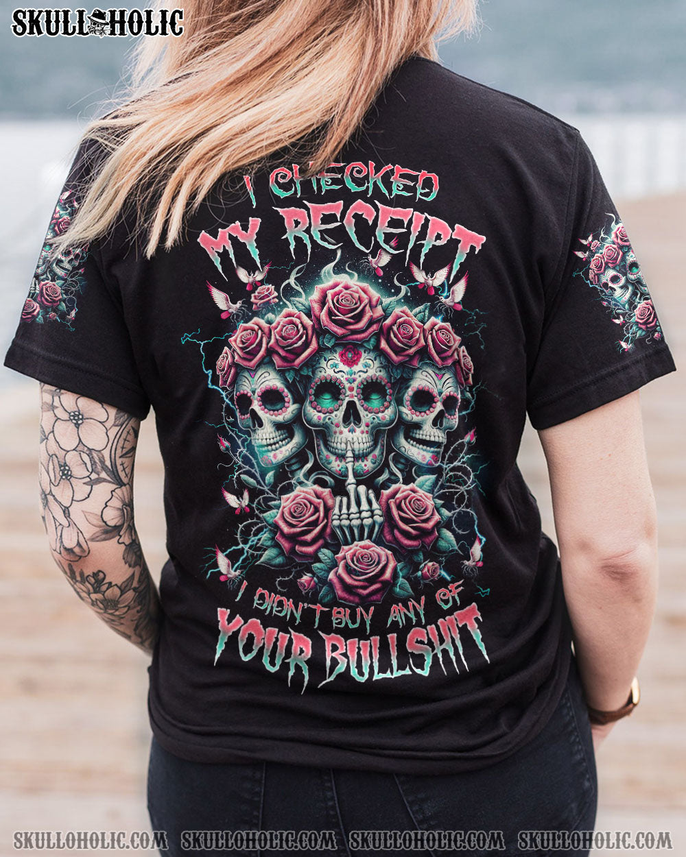 I CHECKED MY RECEIPT SKULL ROSE ALL OVER PRINT – TLNZ1011231