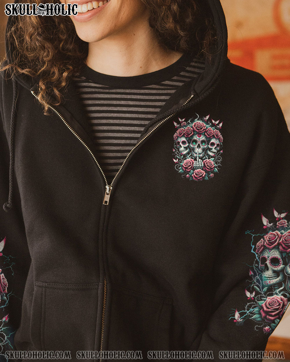 I CHECKED MY RECEIPT SKULL ROSE ALL OVER PRINT – TLNZ1011231