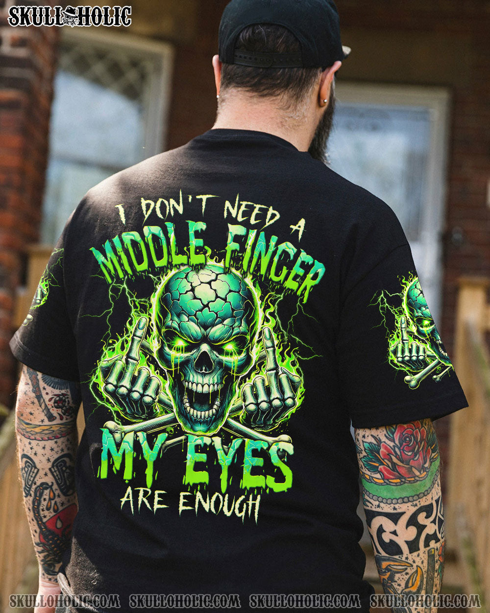 I DON’T NEED A MIDDLE FINGER SKULL ALL OVER PRINT – TYTM2806243