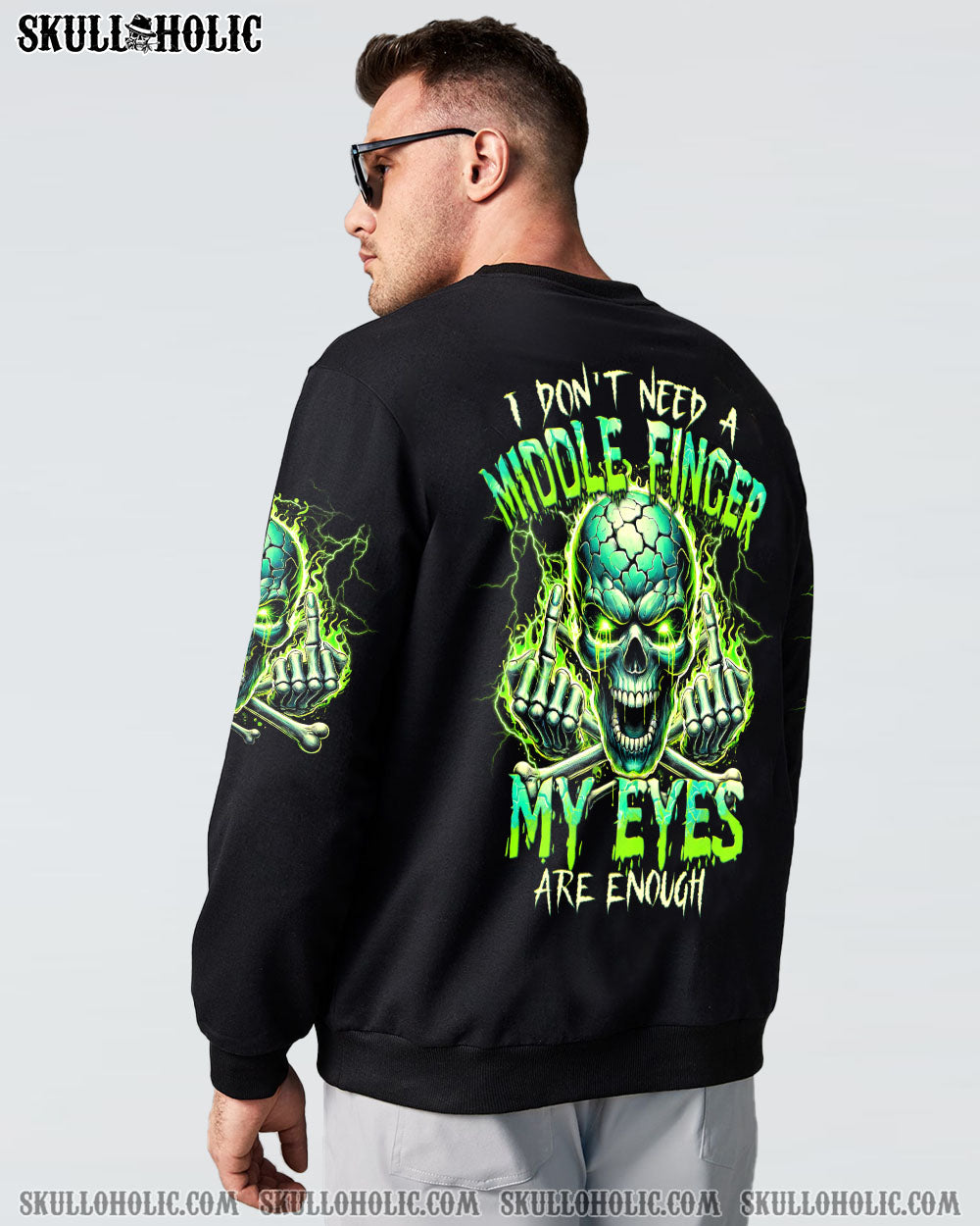 I DON’T NEED A MIDDLE FINGER SKULL ALL OVER PRINT – TYTM2806243
