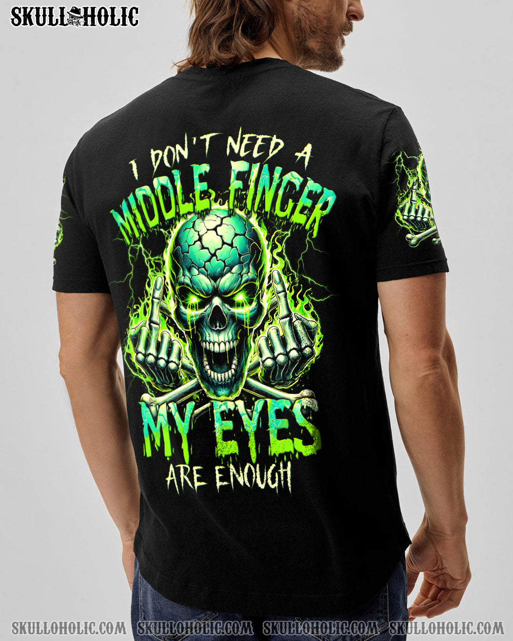 I DON’T NEED A MIDDLE FINGER SKULL ALL OVER PRINT – TYTM2806243