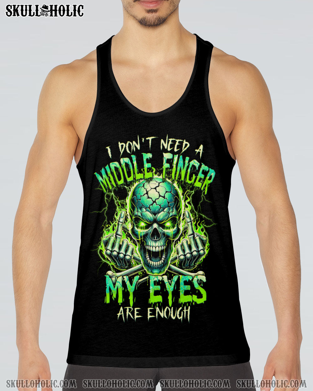 I DON’T NEED A MIDDLE FINGER SKULL ALL OVER PRINT – TYTM2806243