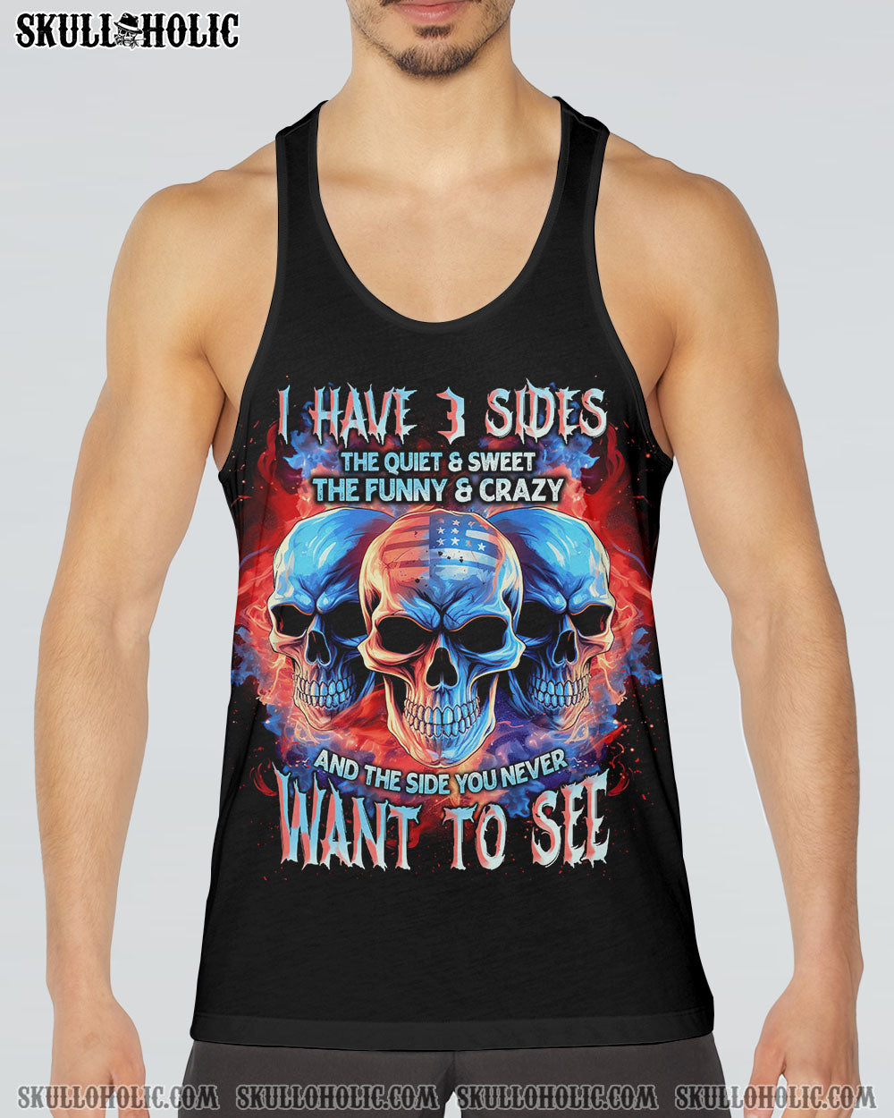 I HAVE 3 SIDES 3 SKULLS FLAG ALL OVER PRINT – TLNT0906234