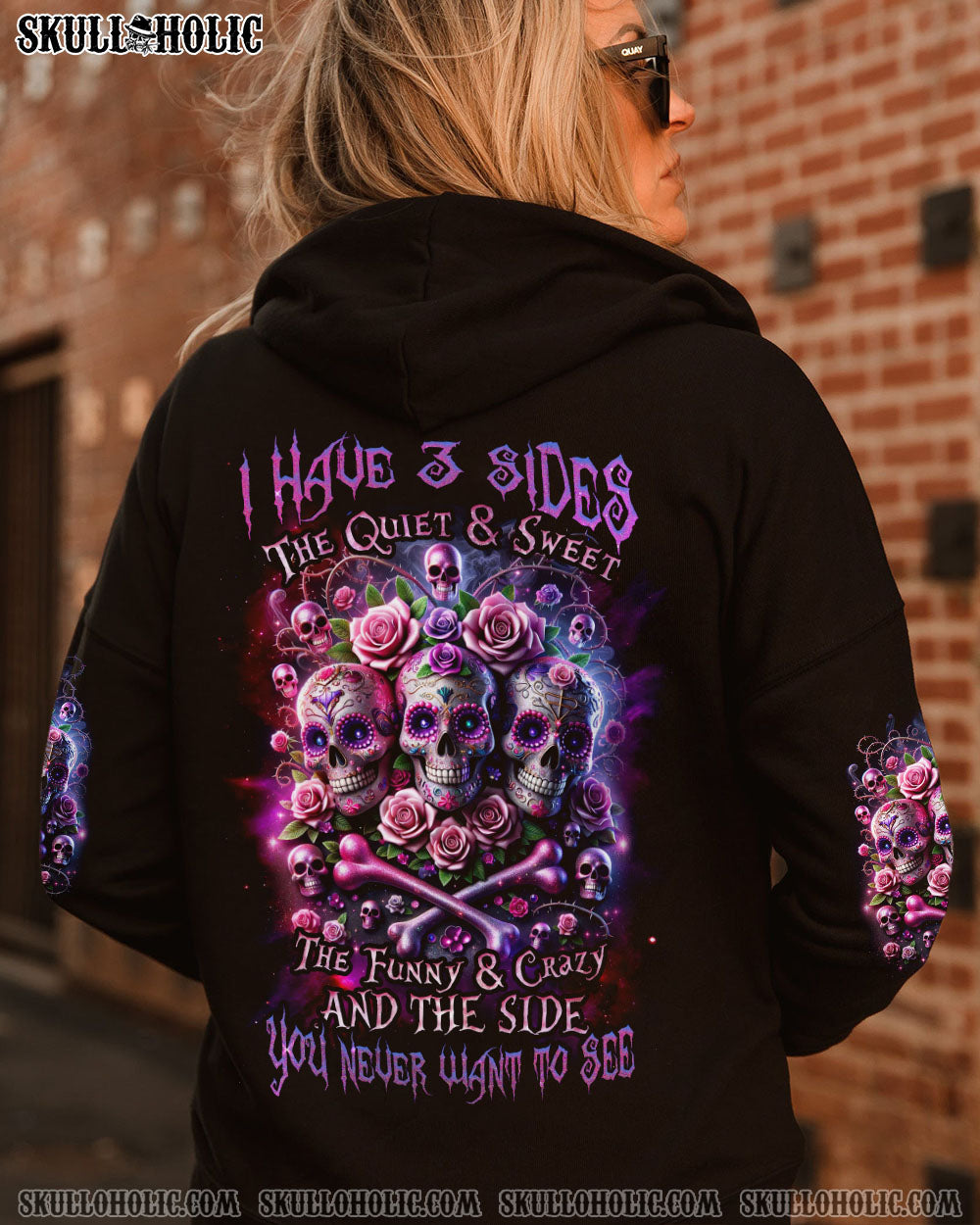 I HAVE 3 SIDES ROSE SUGAR SKULL ALL OVER PRINT – TLNZ0411233