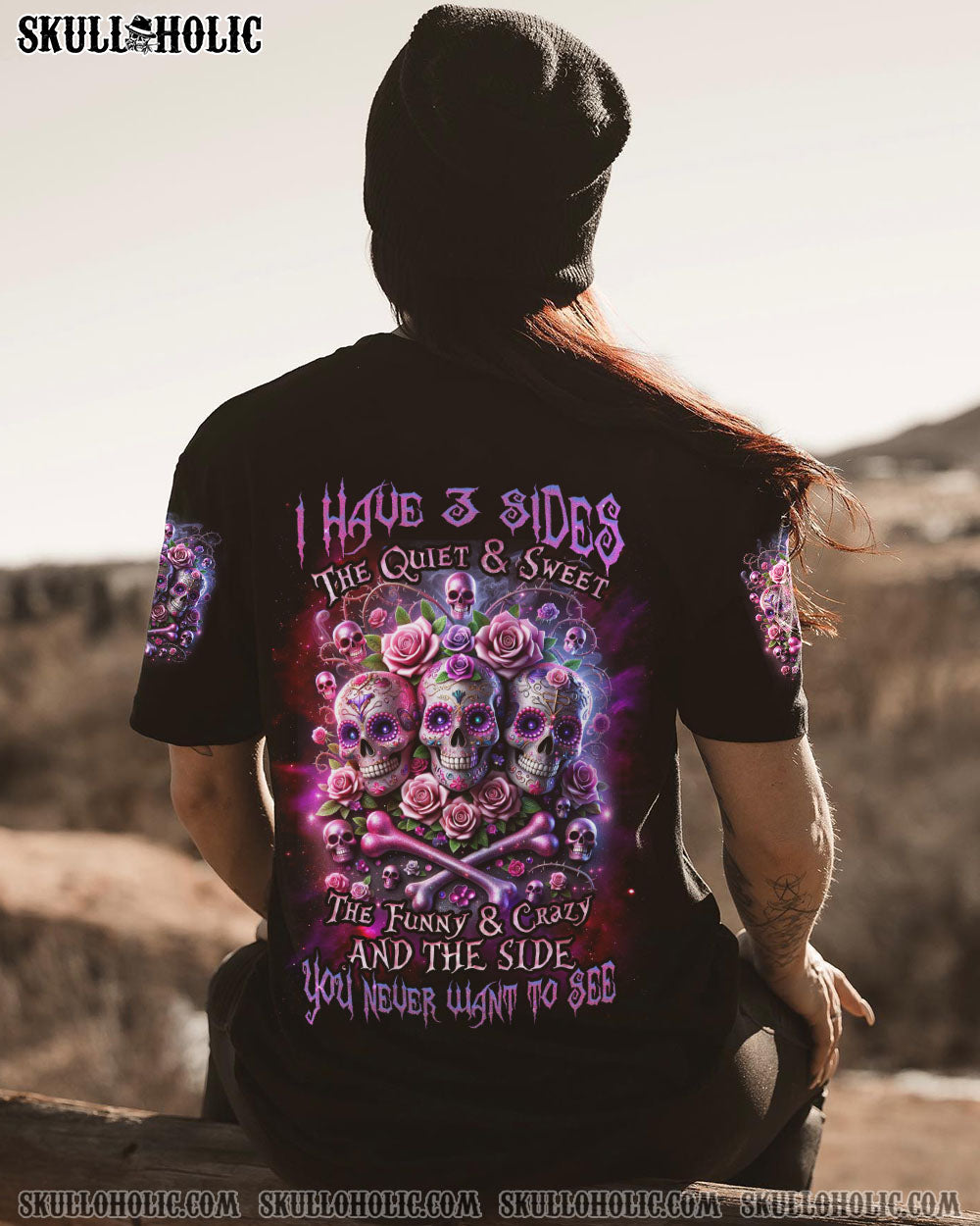 I HAVE 3 SIDES ROSE SUGAR SKULL ALL OVER PRINT – TLNZ0411233