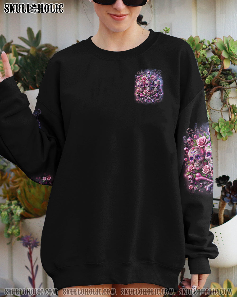 I HAVE 3 SIDES ROSE SUGAR SKULL ALL OVER PRINT – TLNZ0411233