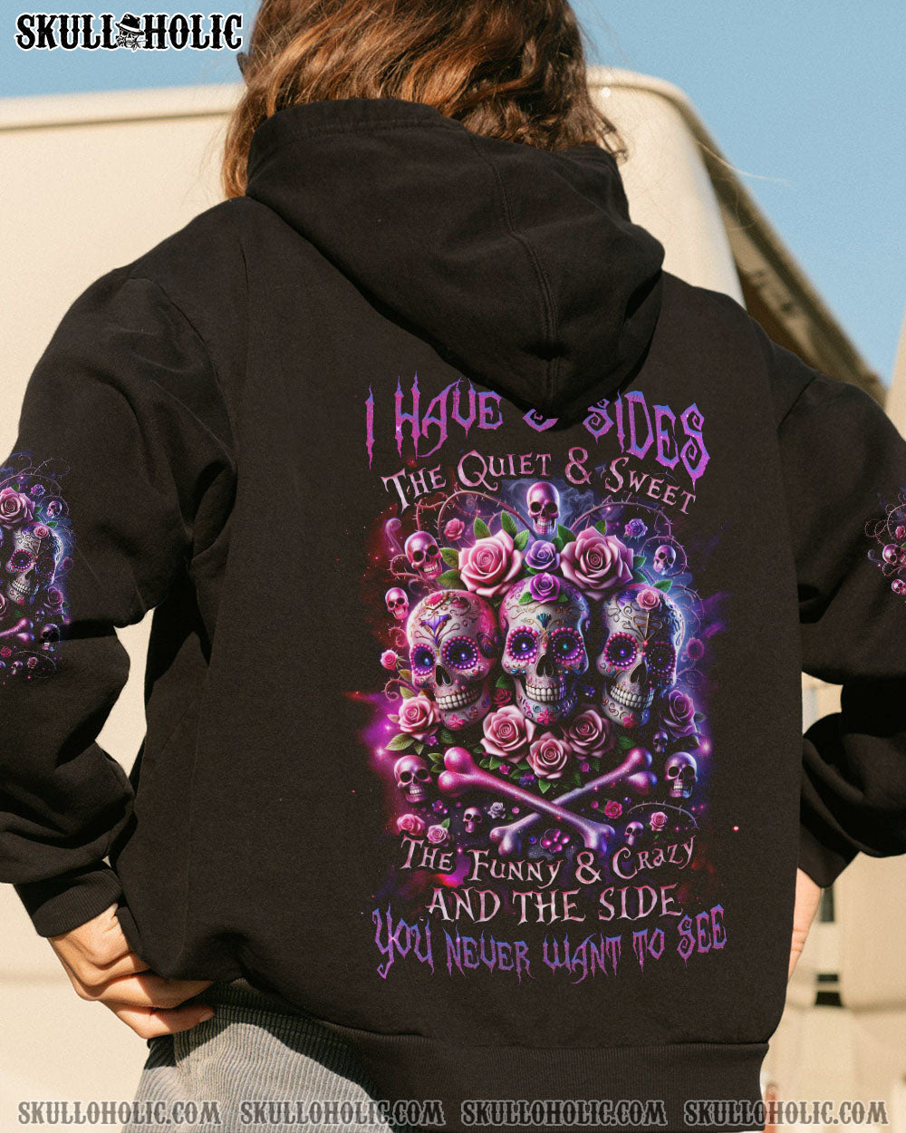 I HAVE 3 SIDES ROSE SUGAR SKULL ALL OVER PRINT – TLNZ0411233