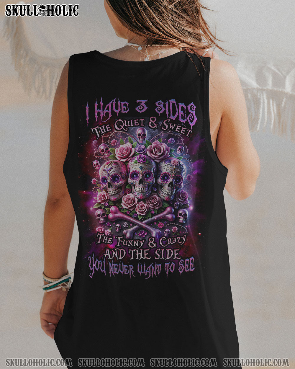 I HAVE 3 SIDES ROSE SUGAR SKULL ALL OVER PRINT – TLNZ0411233