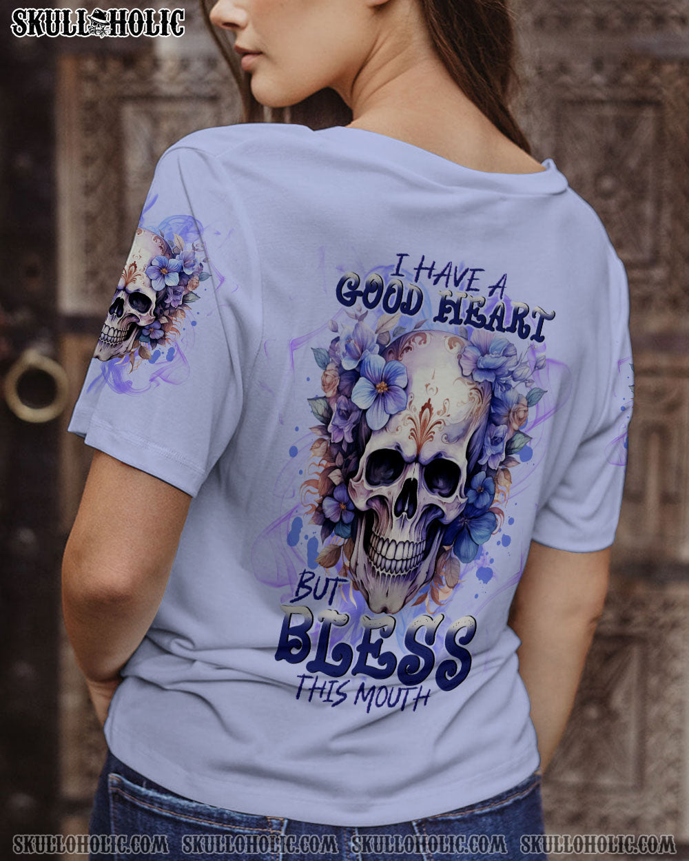 I HAVE A GOOD HEART SKULL FLORAL ALL OVER PRINT – TLNT2109234