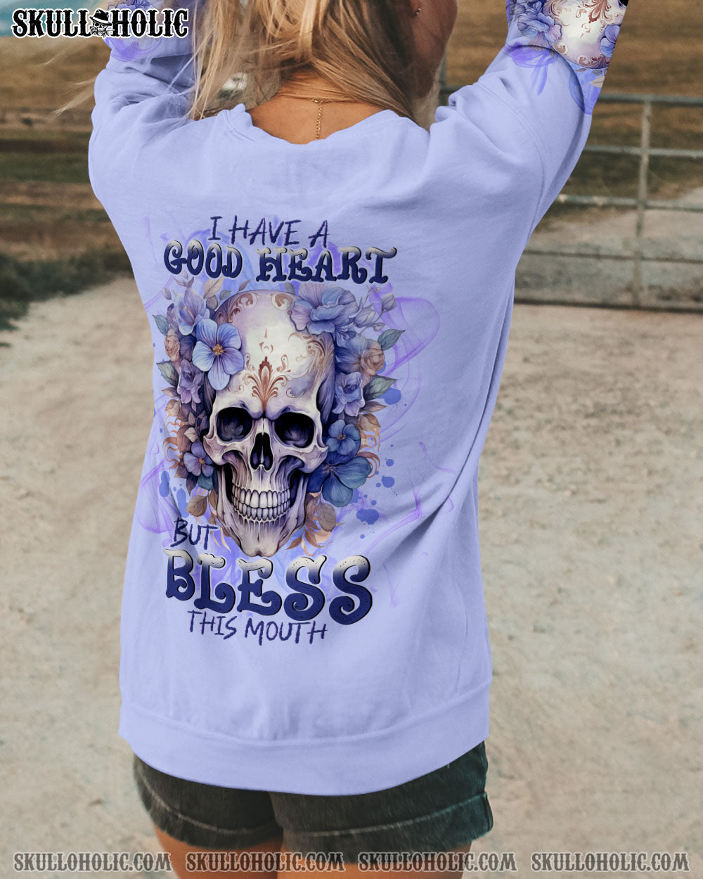 I HAVE A GOOD HEART SKULL FLORAL ALL OVER PRINT – TLNT2109234