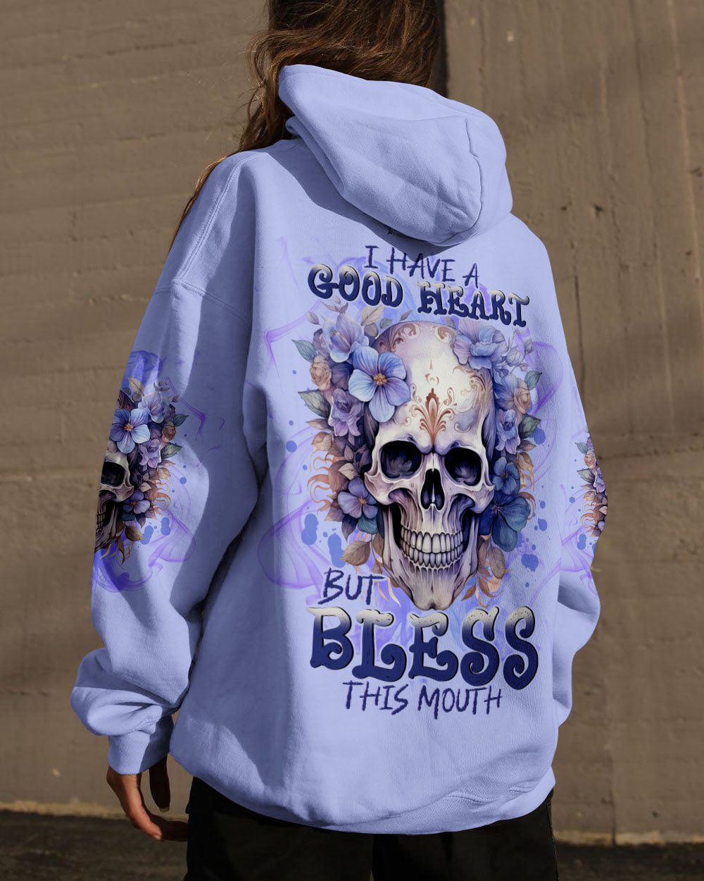 I HAVE A GOOD HEART SKULL FLORAL ALL OVER PRINT – TLNT2109234