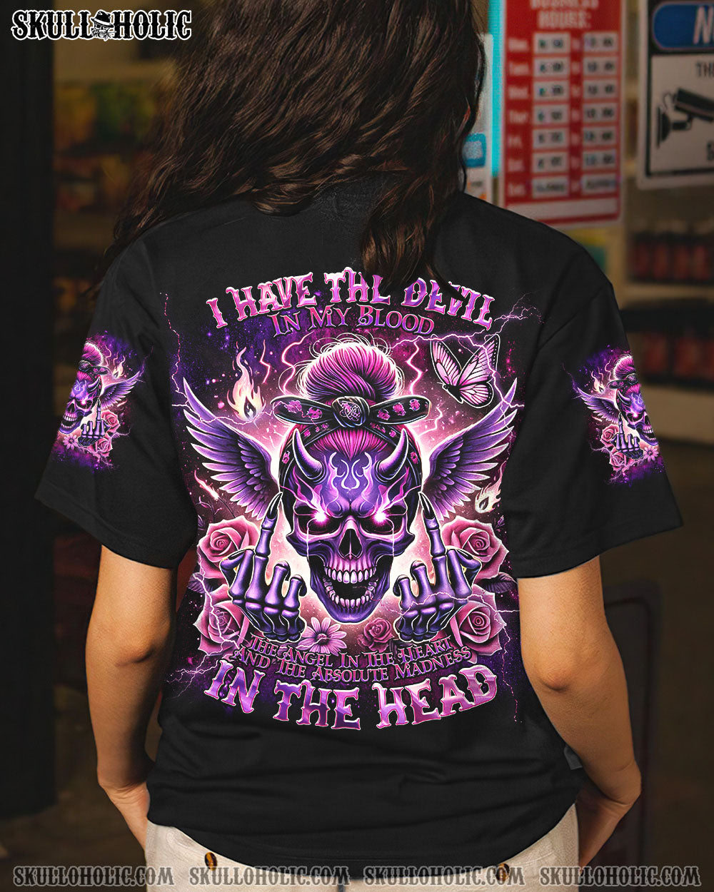 I HAVE THE DEVIL IN MY BLOOD MESSY BUN ALL OVER PRINT – TLNT2407241