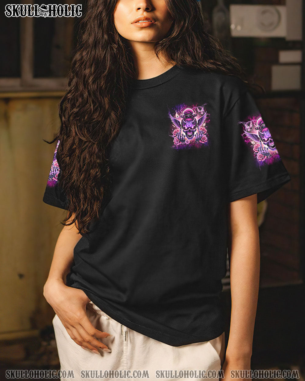 I HAVE THE DEVIL IN MY BLOOD MESSY BUN ALL OVER PRINT – TLNT2407241