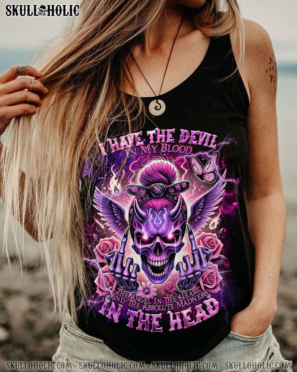 I HAVE THE DEVIL IN MY BLOOD MESSY BUN ALL OVER PRINT – TLNT2407241