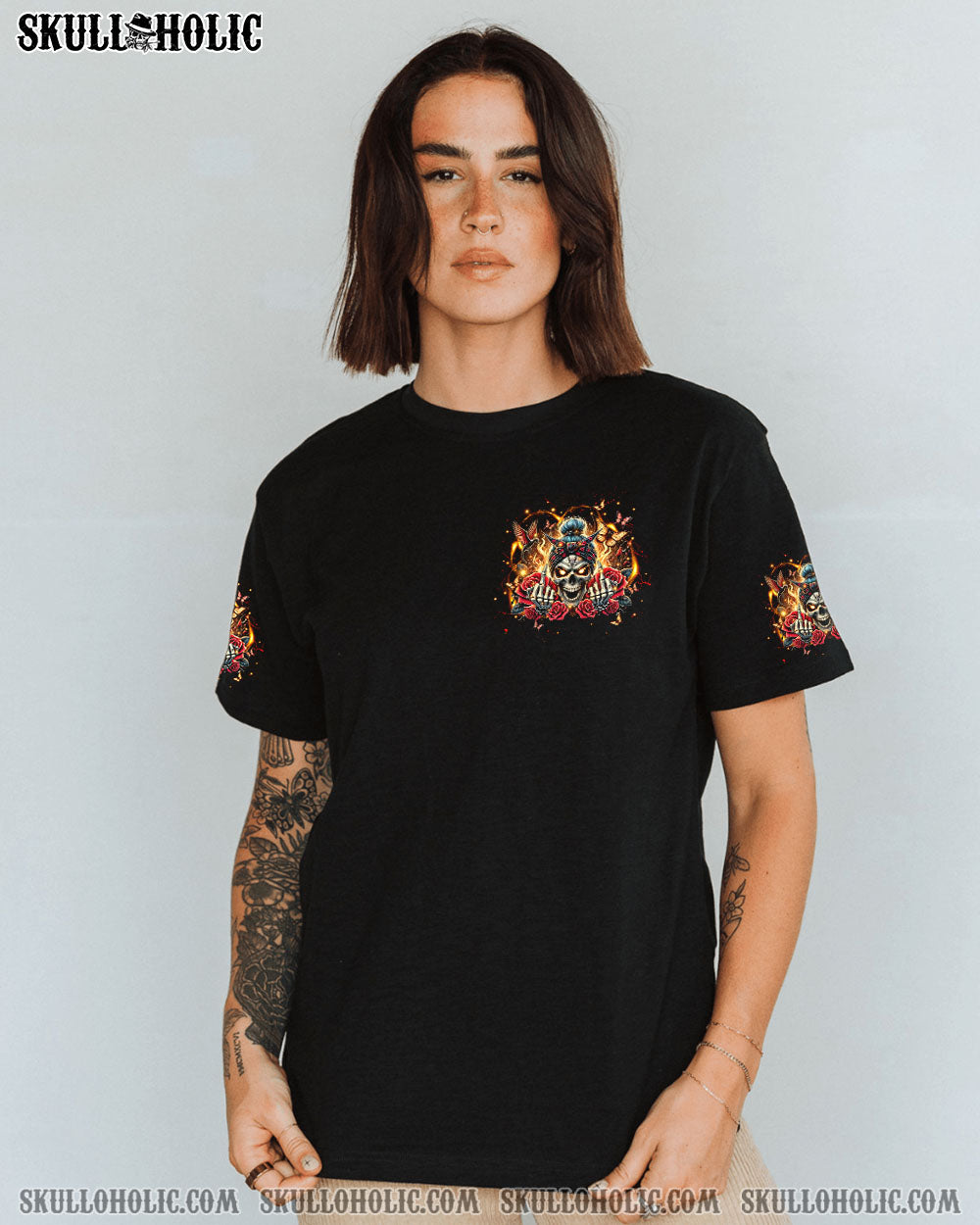 I HAVE THE DEVIL IN MY BLOOD MESSY BUN ALL OVER PRINT – TLPQ2207242