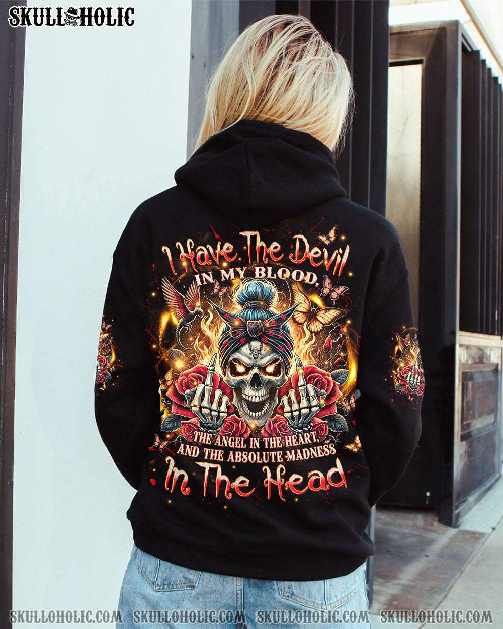I HAVE THE DEVIL IN MY BLOOD MESSY BUN ALL OVER PRINT – TLPQ2207242