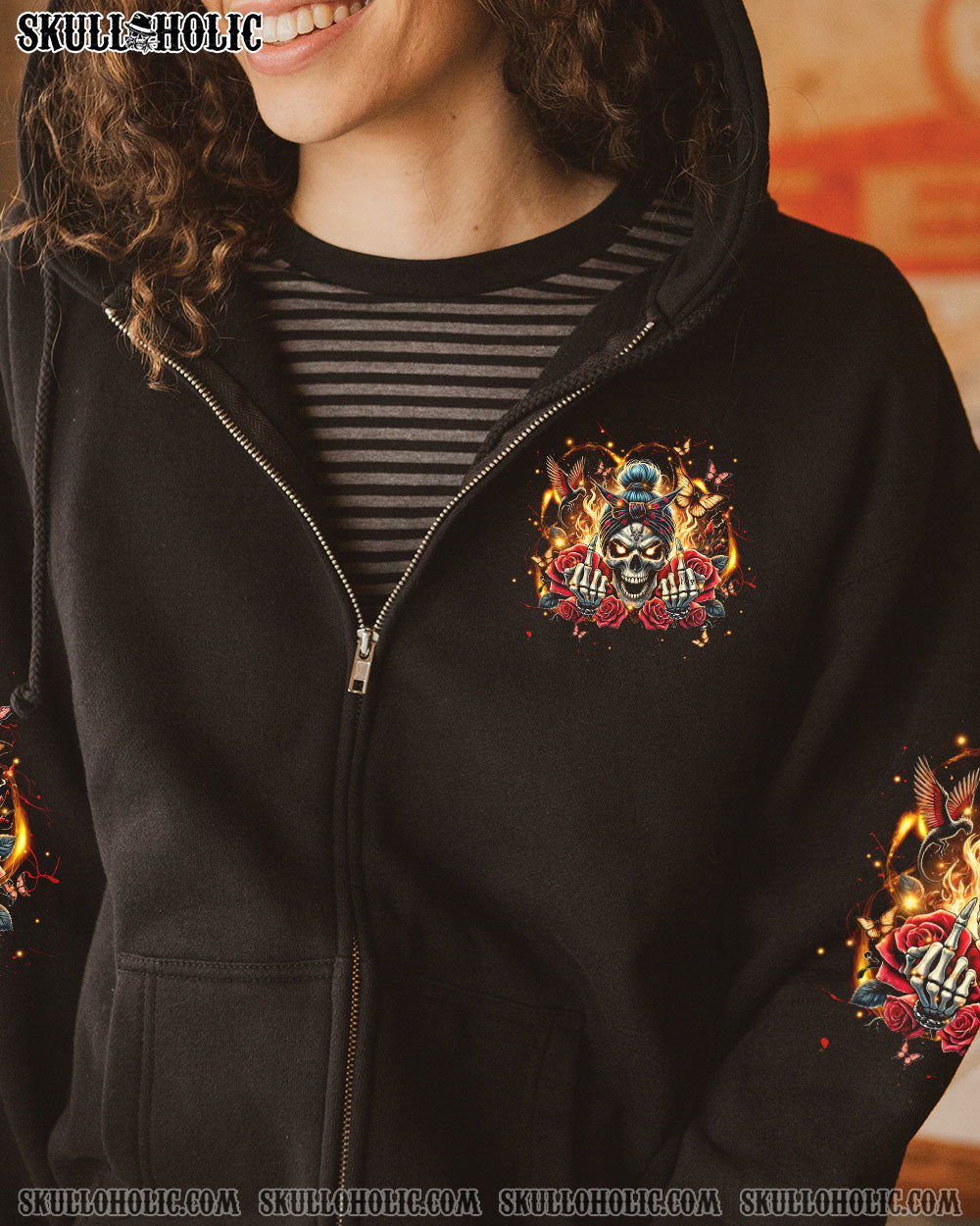 I HAVE THE DEVIL IN MY BLOOD MESSY BUN ALL OVER PRINT – TLPQ2207242