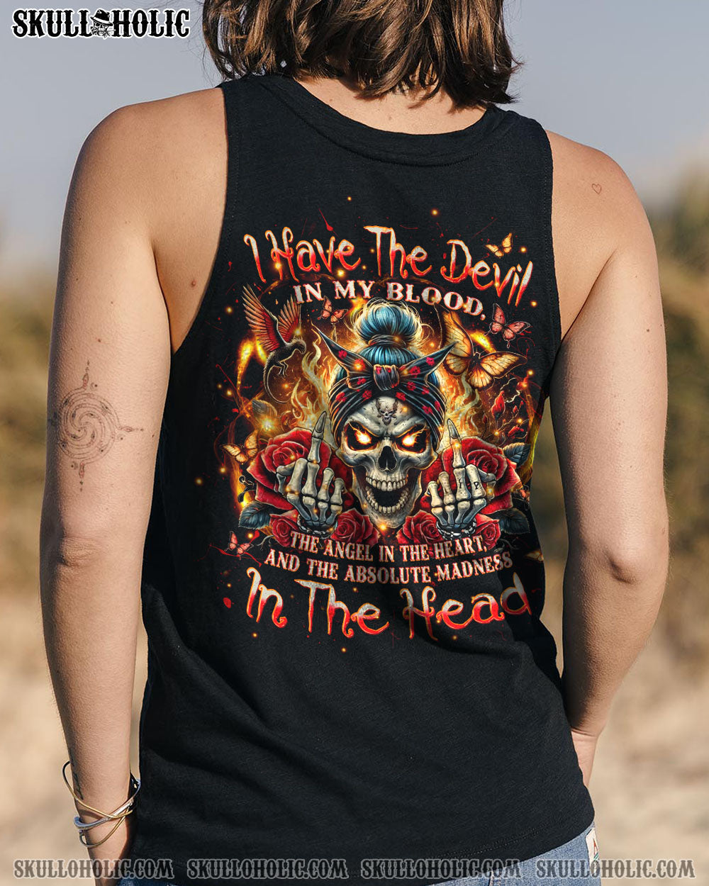 I HAVE THE DEVIL IN MY BLOOD MESSY BUN ALL OVER PRINT – TLPQ2207242