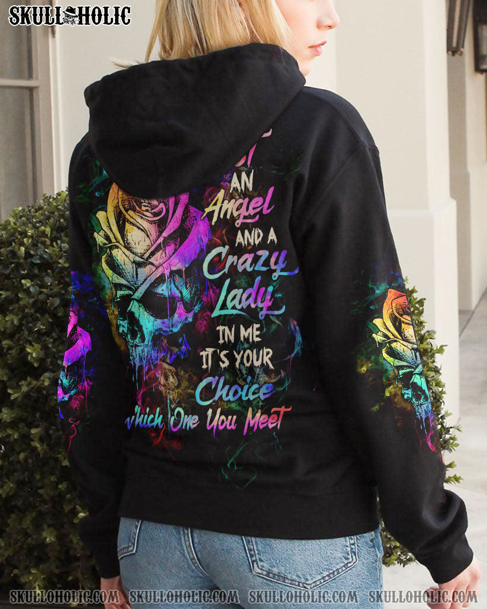 I HOLD A BEAST AN ANGEL SKETCH ROSE SKULL ALL OVER PRINT – TLTW0603233