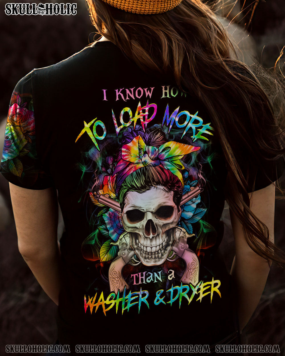 I KNOW HOW TO LOAD TIE DYE SKULL ALL OVER PRINT – YHHG0203233
