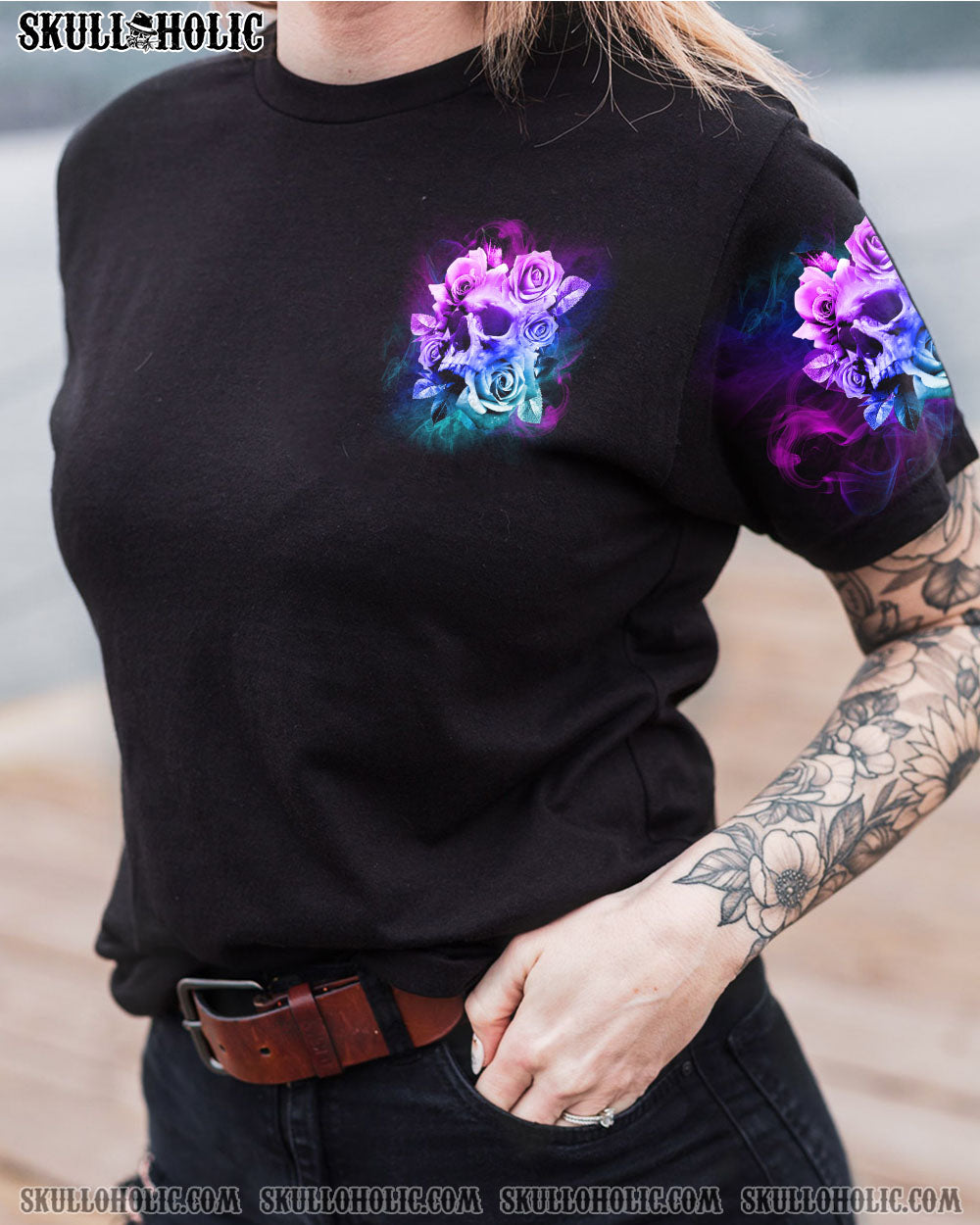 I LOVE BEING ME SKULL FLOWER ALL OVER PRINT – YHLN1301232