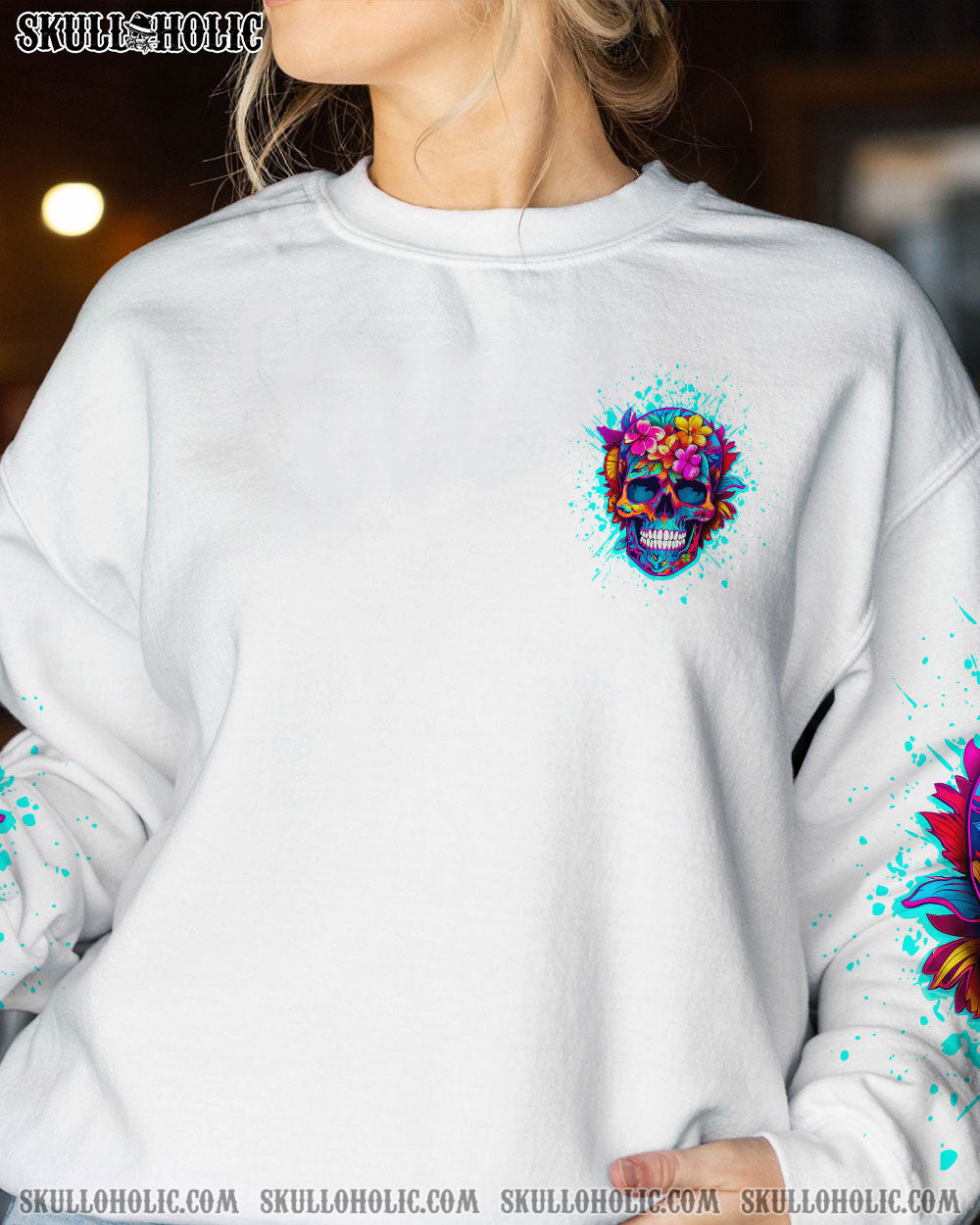 I MAY NOT BE PERFECT FLORAL SKULL ALL OVER PRINT – TLNT2507234