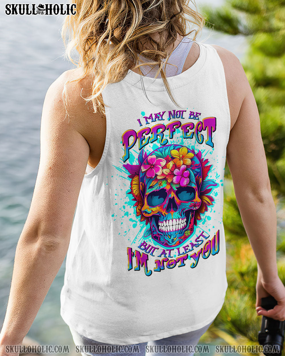 I MAY NOT BE PERFECT FLORAL SKULL ALL OVER PRINT – TLNT2507234