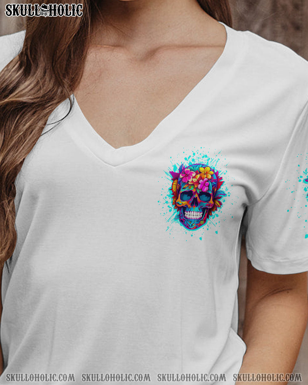 I MAY NOT BE PERFECT FLORAL SKULL ALL OVER PRINT – TLNT2507234