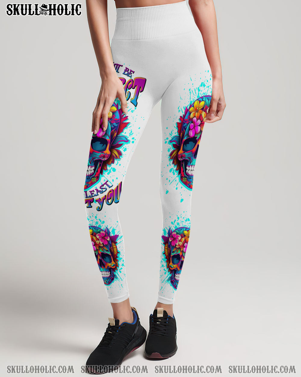 I MAY NOT BE PERFECT FLORAL SKULL ALL OVER PRINT – TLNT2507234