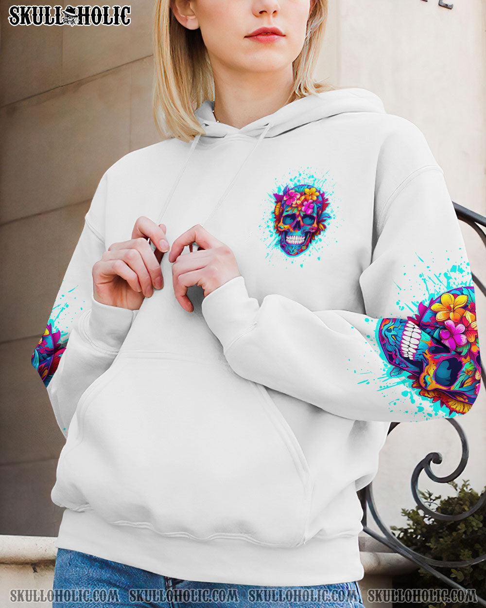 I MAY NOT BE PERFECT FLORAL SKULL ALL OVER PRINT – TLNT2507234