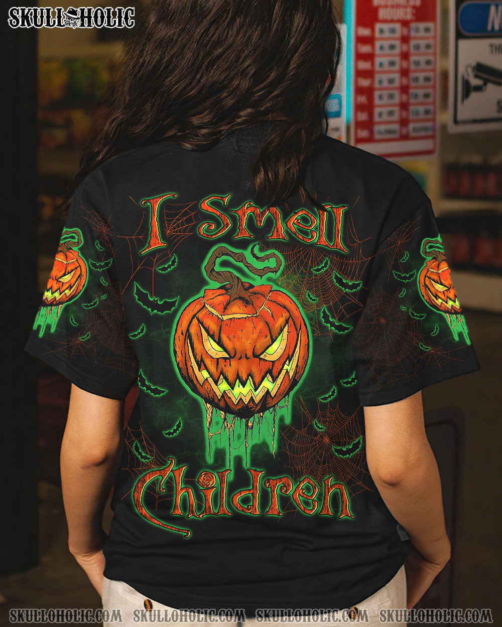 I SMELL CHILDREN SKULL PUMPKIN HALLOWEEN ALL OVER PRINT – YHLN1108233