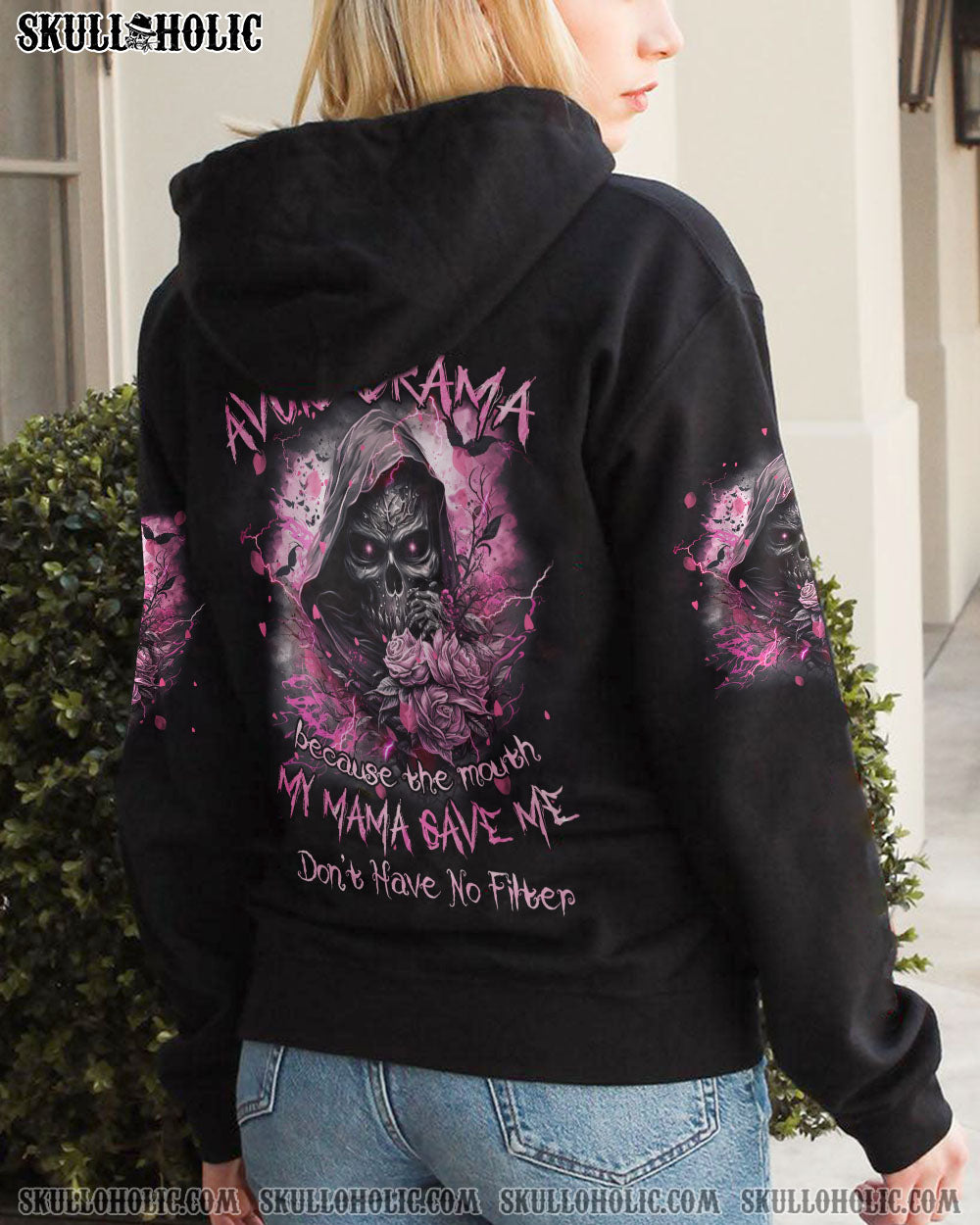 I TRY TO AVOID DRAMA REAPER ROSE ALL OVER PRINT – TLNZ1402233