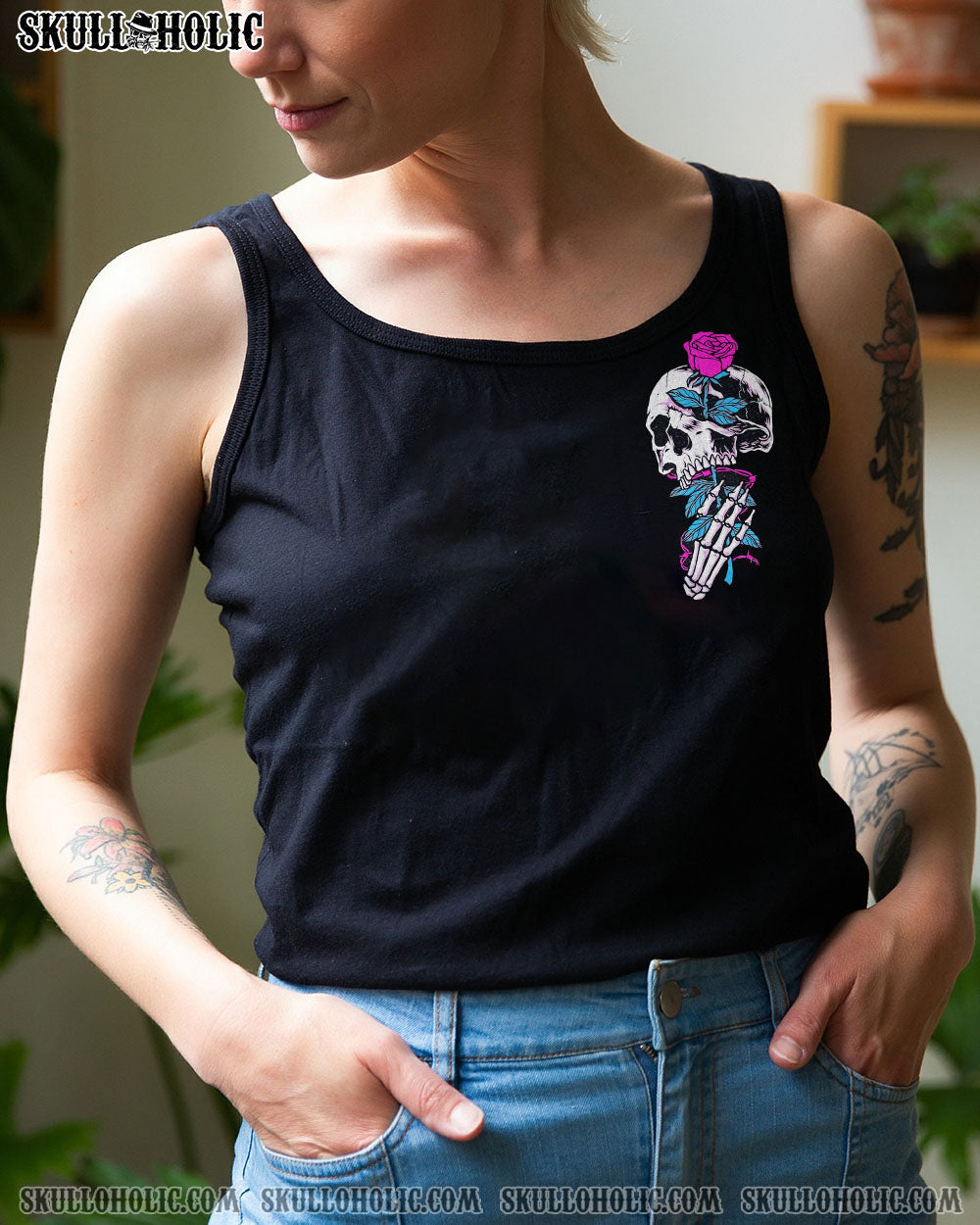 I TRY TO AVOID DRAMA TATTOOED SKULL ALL OVER PRINT – TLNZ1912223