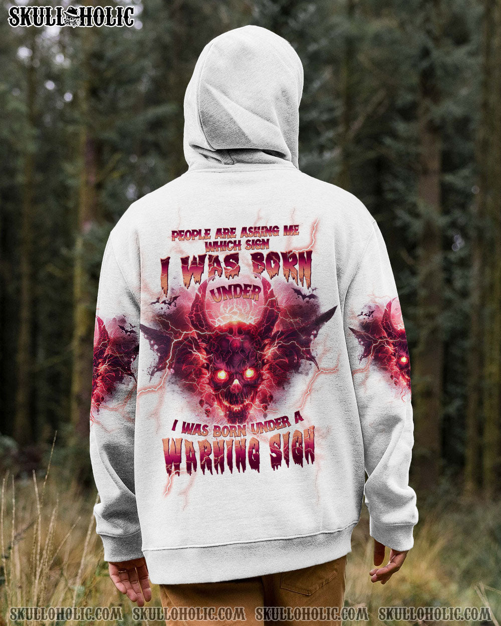 I WAS BORN UNDER A WARNING SIGN DEMON SKULL ALL OVER PRINT – TLPQ0104243