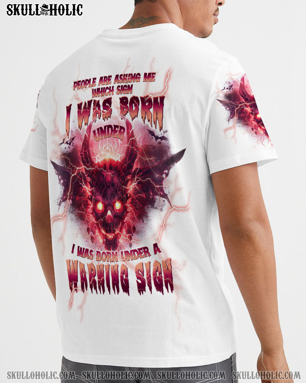 I WAS BORN UNDER A WARNING SIGN DEMON SKULL ALL OVER PRINT – TLPQ0104243