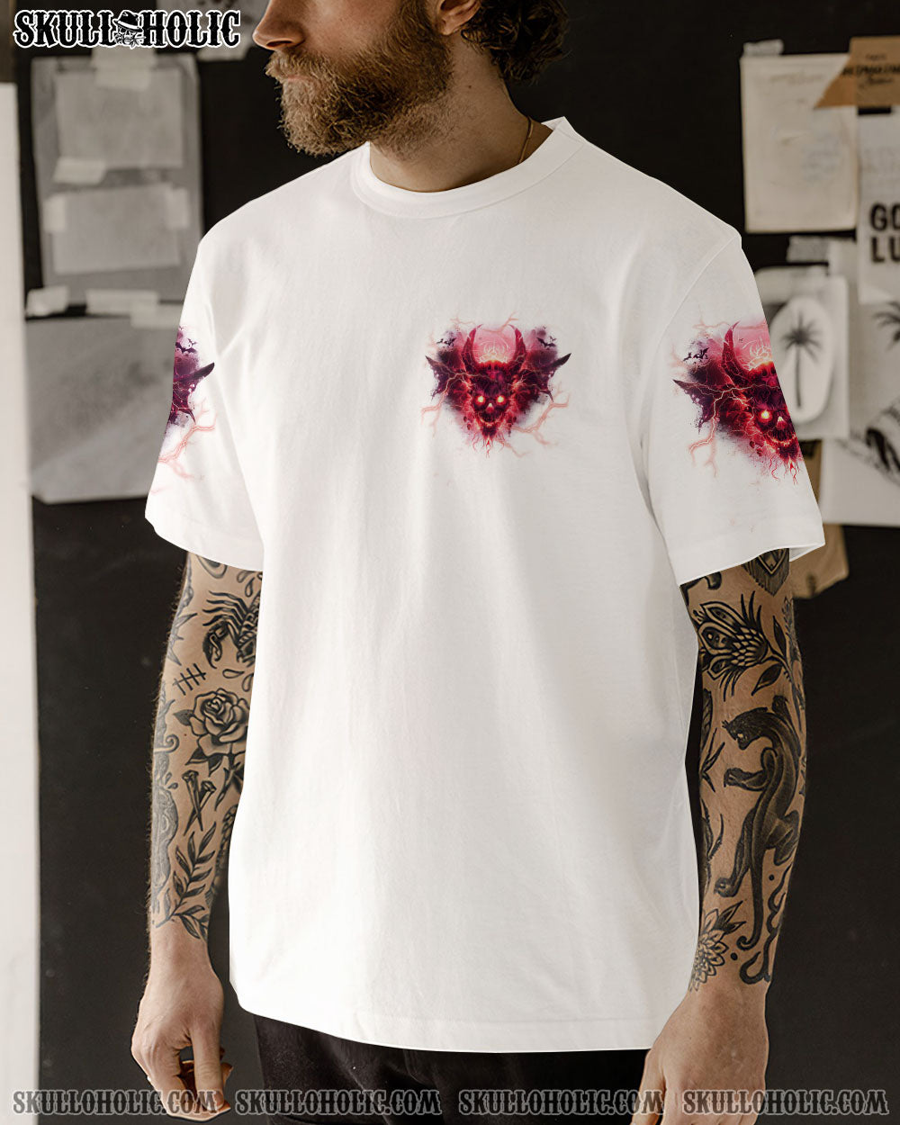 I WAS BORN UNDER A WARNING SIGN DEMON SKULL ALL OVER PRINT – TLPQ0104243