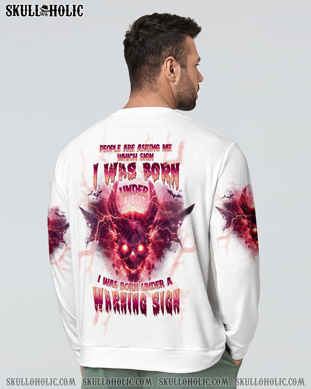 I WAS BORN UNDER A WARNING SIGN DEMON SKULL ALL OVER PRINT – TLPQ0104243