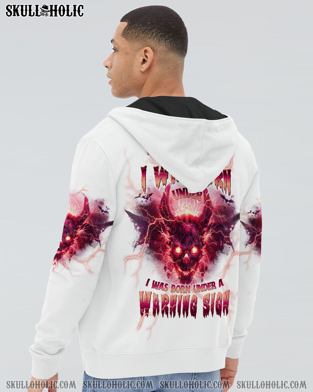 I WAS BORN UNDER A WARNING SIGN DEMON SKULL ALL OVER PRINT – TLPQ0104243