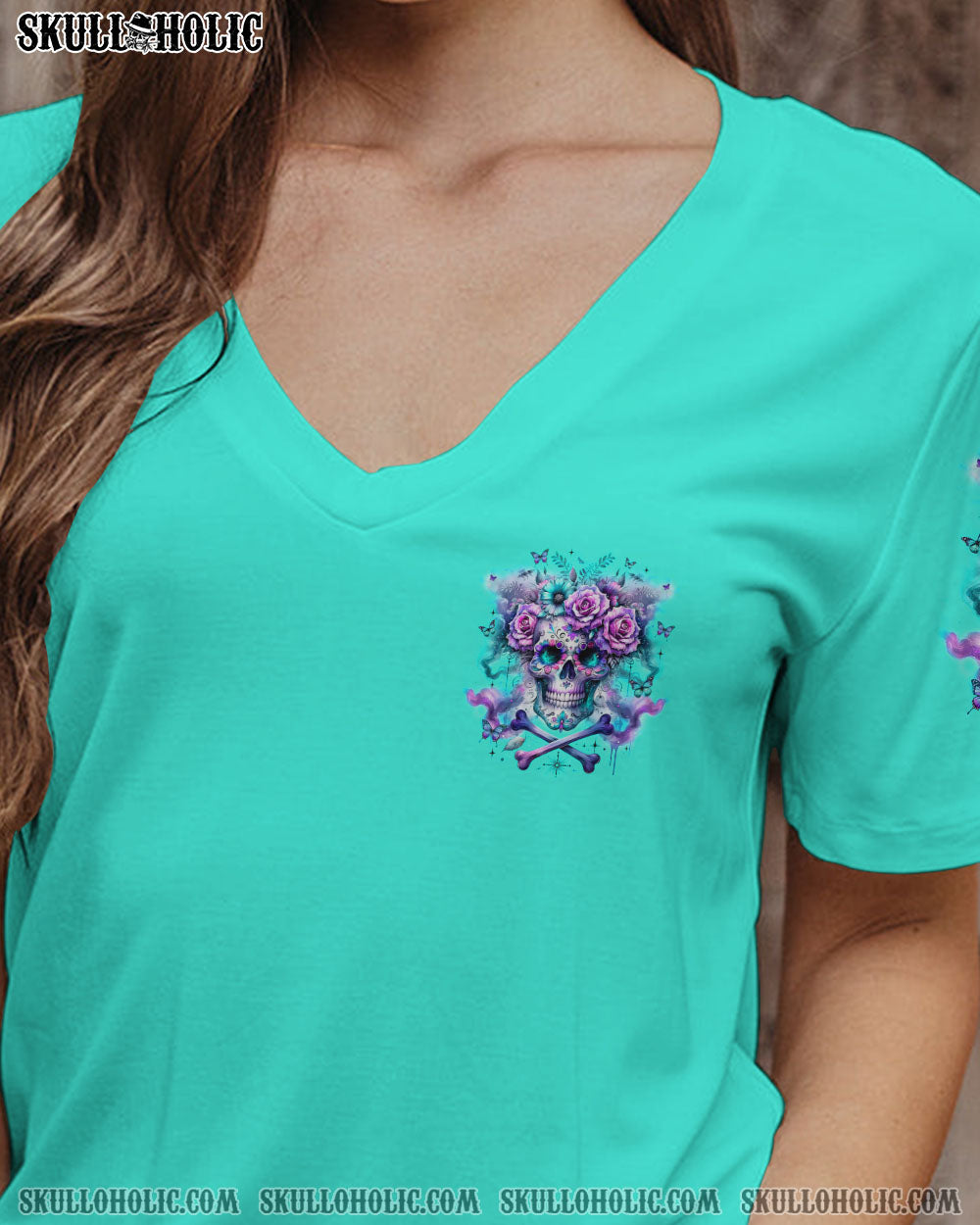 IF I’M TOO QUIET AND SMILING FLORAL SKULL ALL OVER PRINT – TLNZ0512232