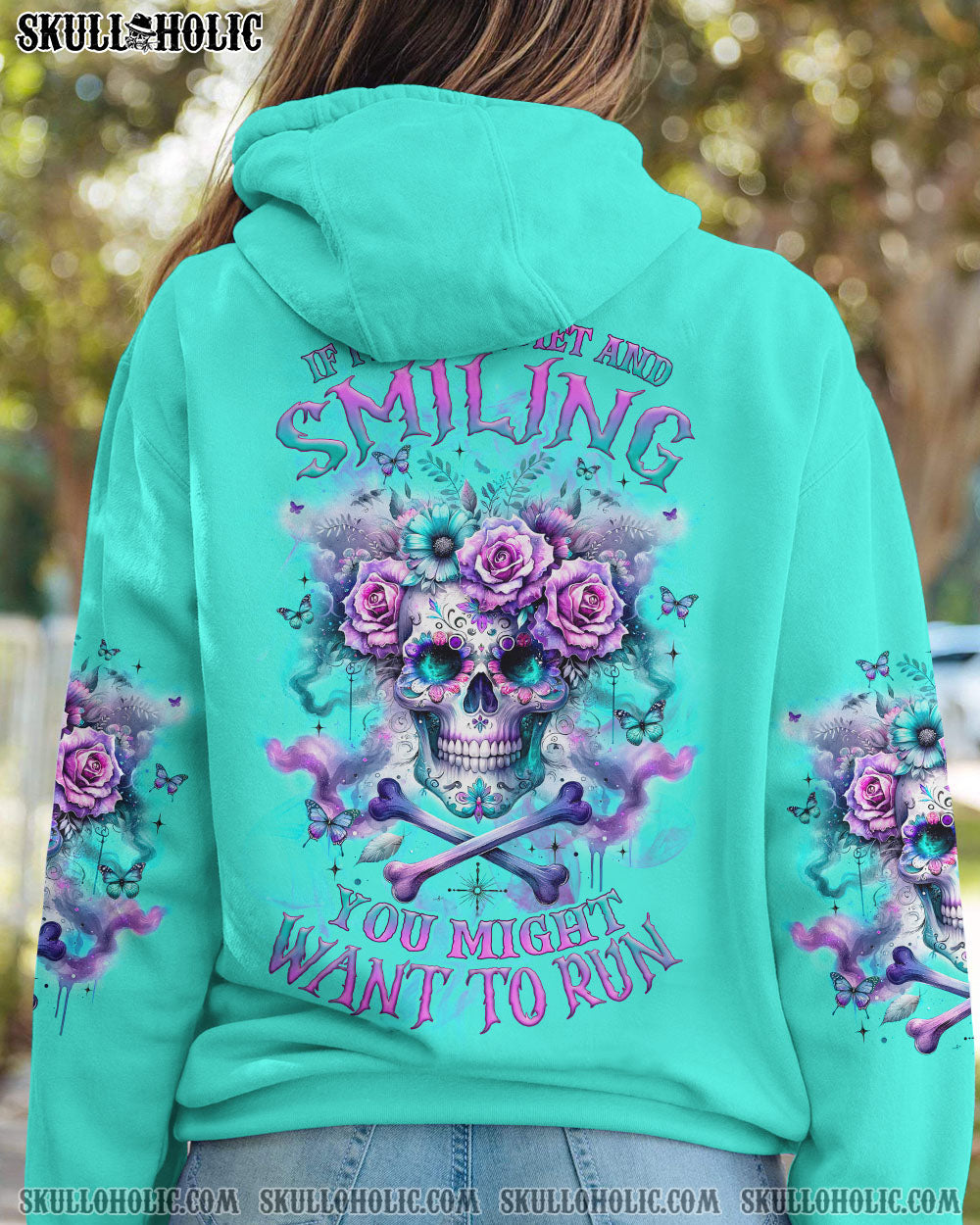 IF I’M TOO QUIET AND SMILING FLORAL SKULL ALL OVER PRINT – TLNZ0512232