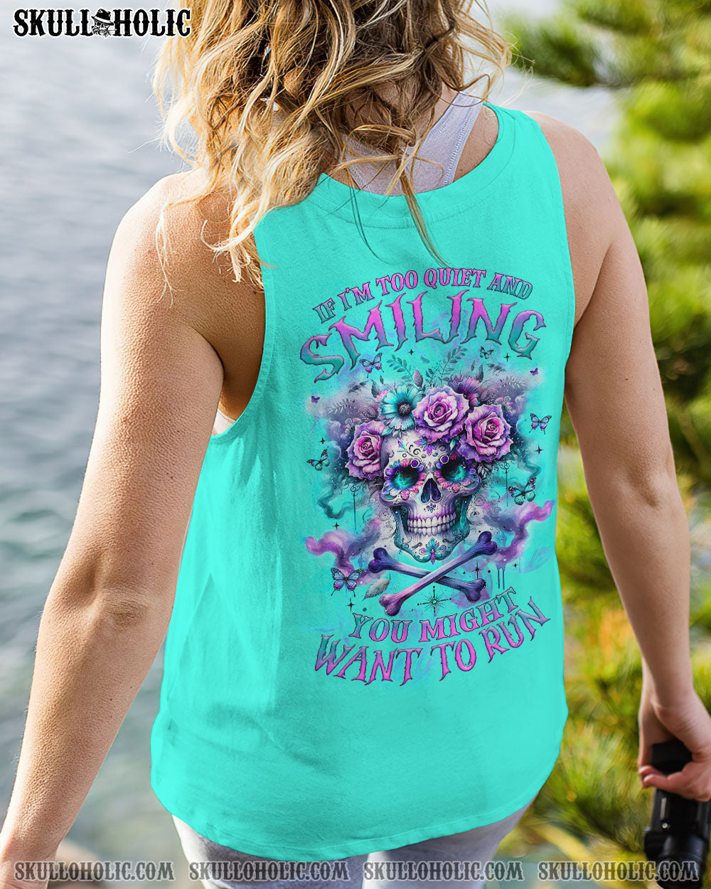 IF I’M TOO QUIET AND SMILING FLORAL SKULL ALL OVER PRINT – TLNZ0512232